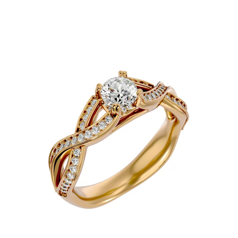 Inel de Logodna Art Deco Dazzling Aur Galben 18k Real Diamonds - Roxanne
