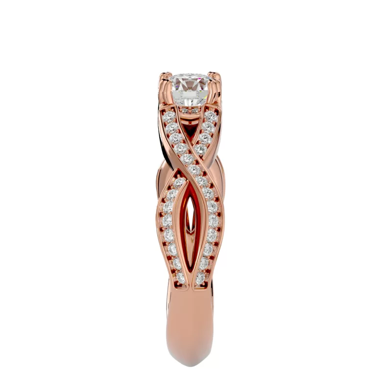 Inel de Logodna Art Deco Refined Rose Aur 18k Genuine Diamonds - Roxanne