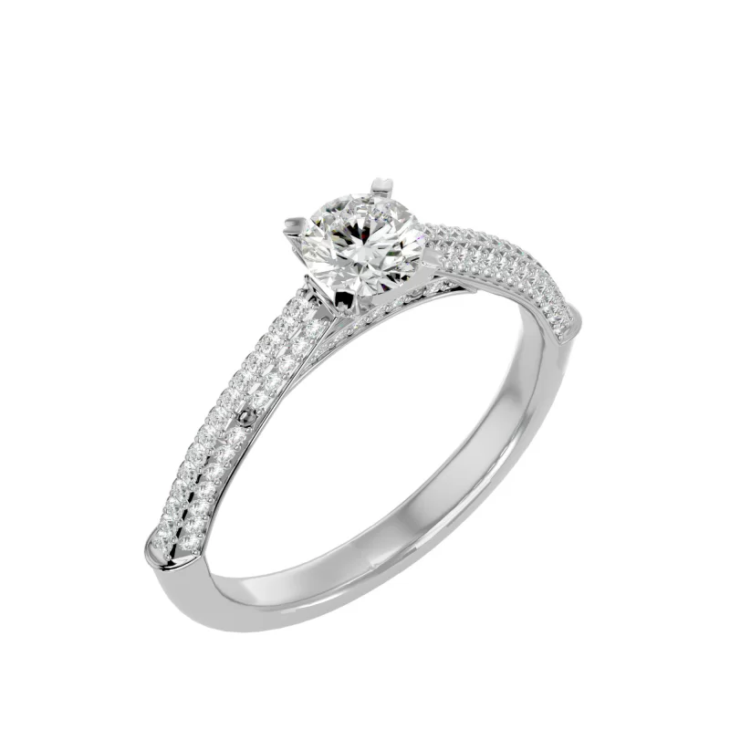 Inel de Logodna Sophisticated Pave White Aur 18k Real Diamonds - Adnana