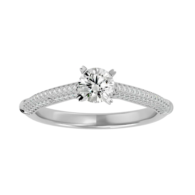 Inel de Logodna Sophisticated Pave White Aur 18k Real Diamonds - Adnana
