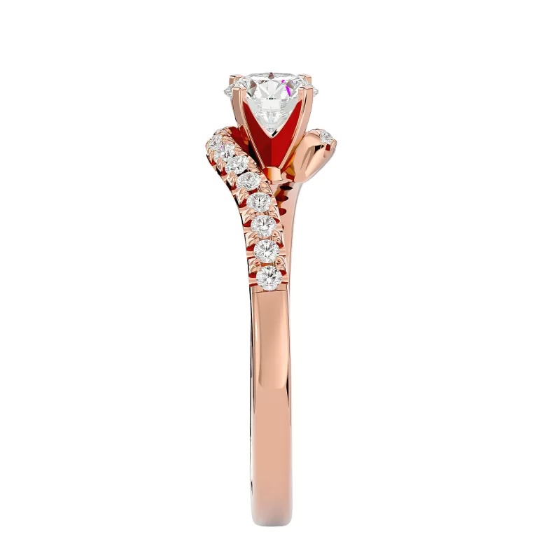 Inel de Logodna Noble Custom Rose Aur 18k Diamante Naturale - Eliza