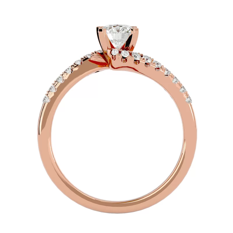 Inel de Logodna Noble Custom Rose Aur 18k Diamante Naturale - Eliza