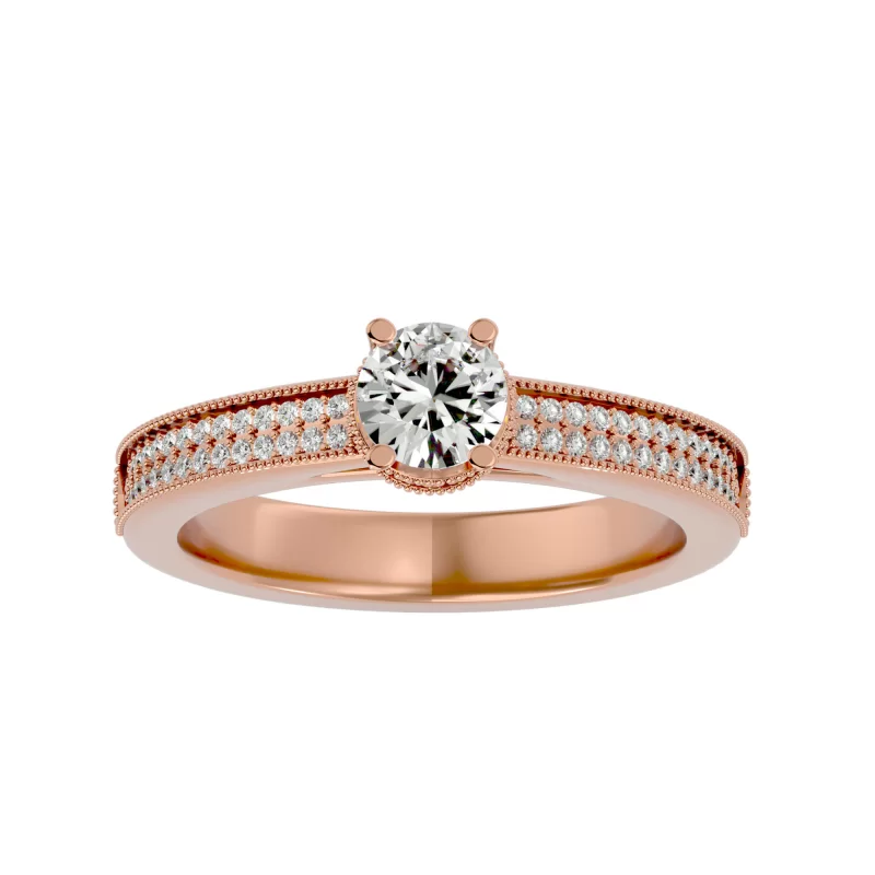 Inel de Logodna Breathtaking Pave Aur Roz 18k Pure Diamonds - Lida