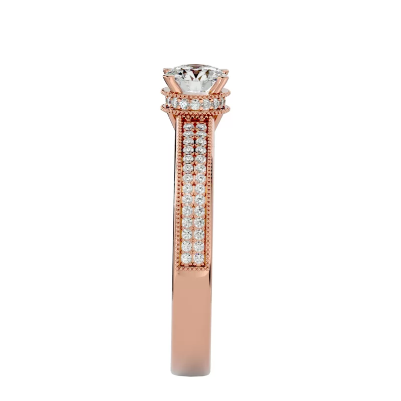 Inel de Logodna Breathtaking Pave Aur Roz 18k Pure Diamonds - Lida