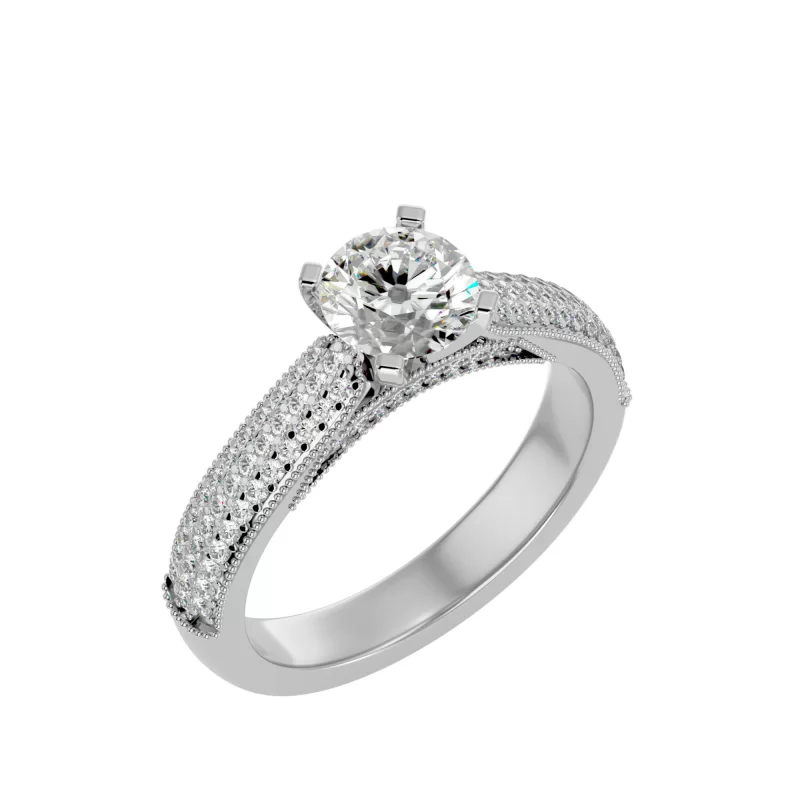 Inel de Logodna Imposing Fancy Pave Aur Alb 18k Pure Diamonds - Miriam