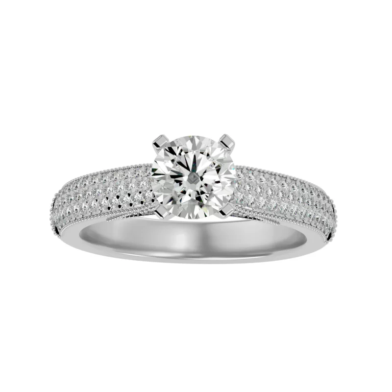Inel de Logodna Imposing Fancy Pave Aur Alb 18k Pure Diamonds - Miriam