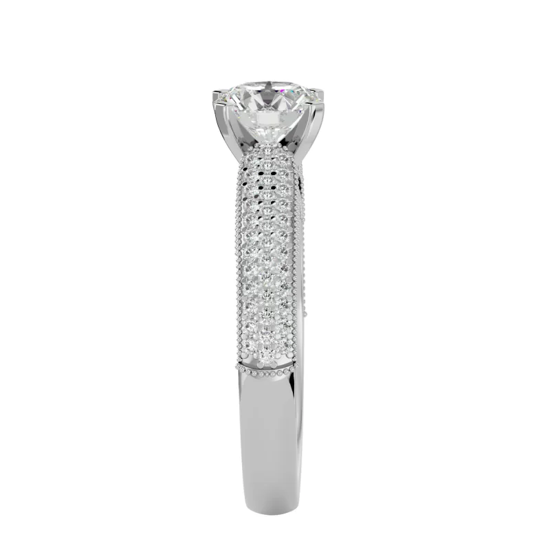 Inel de Logodna Imposing Fancy Pave Aur Alb 18k Pure Diamonds - Miriam