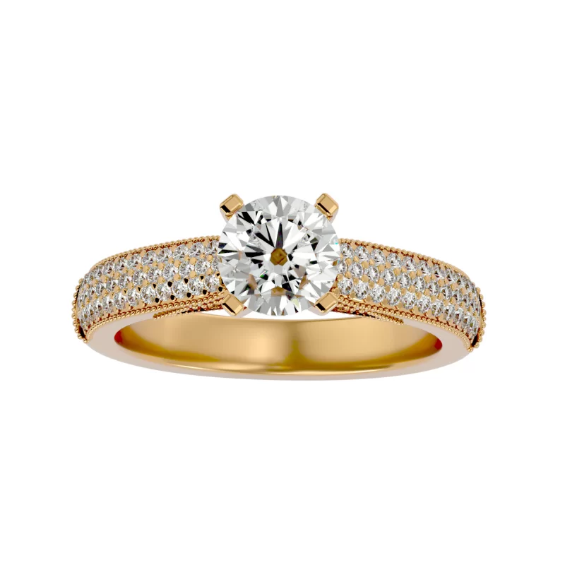 Inel de Logodna Striking Fancy Pave Gold Aur 18k Pure Diamonds - Miriam