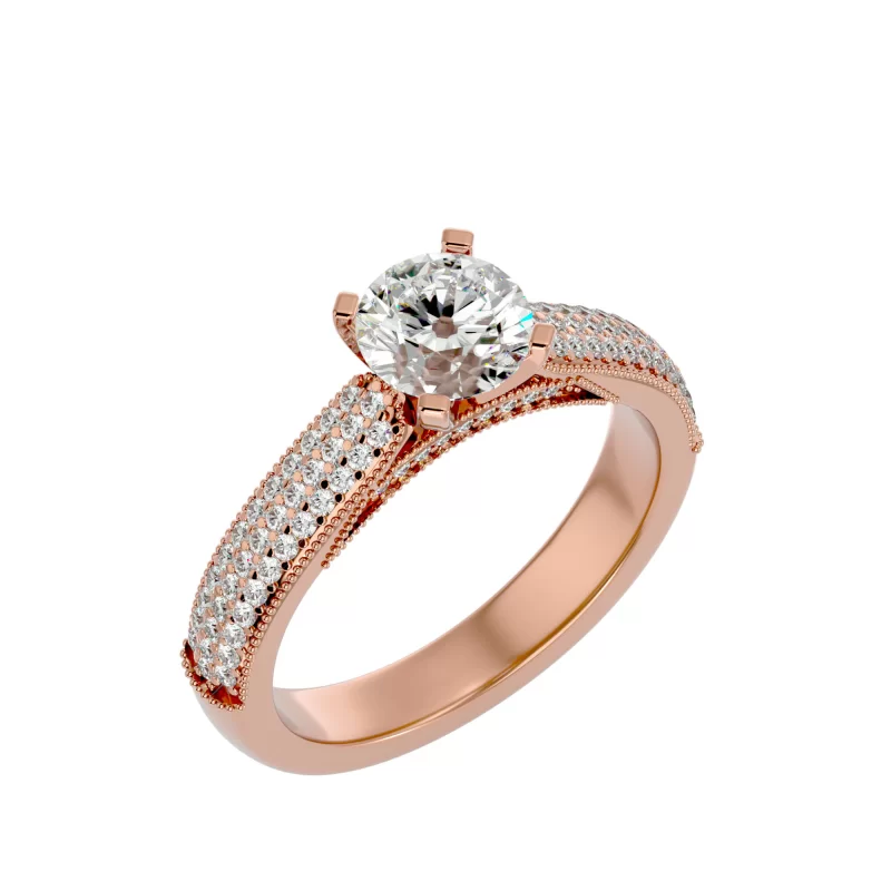 Inel de Logodna Deluxe Fancy Pave Aur Roz 18k Pure Diamonds - Miriam