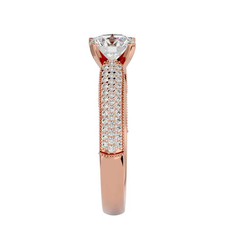 Inel de Logodna Deluxe Fancy Pave Aur Roz 18k Pure Diamonds - Miriam