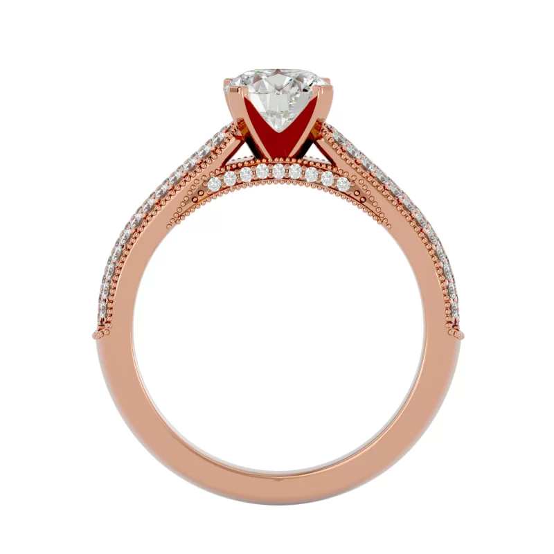 Inel de Logodna Deluxe Fancy Pave Aur Roz 18k Pure Diamonds - Miriam