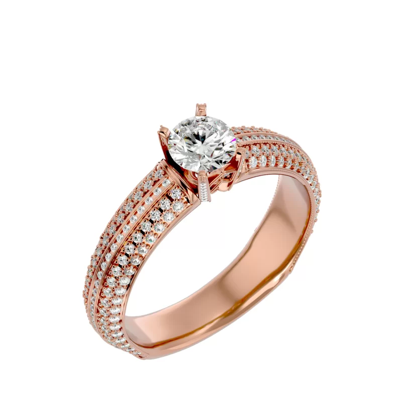 Inel de Logodna Magnificent Pave Rose Aur 18k Pure Diamonds - Jennifer