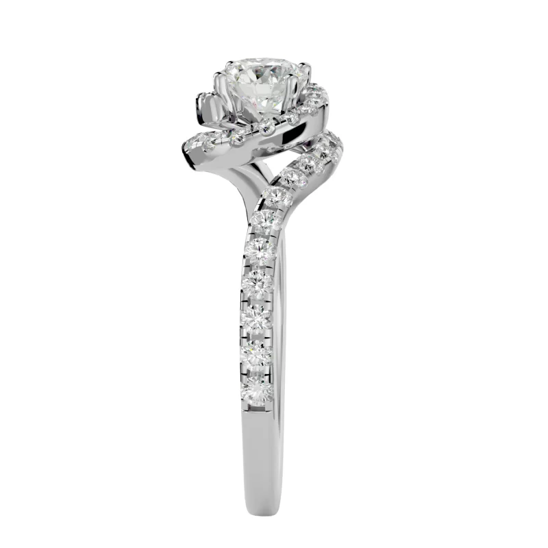 Inel de Logodna Delicate Halo Custom Aur Alb 18k Pure Diamonds - Farrah