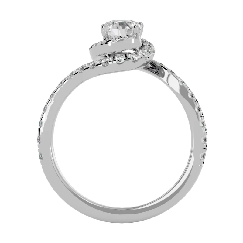 Inel de Logodna Delicate Halo Custom Aur Alb 18k Pure Diamonds - Farrah