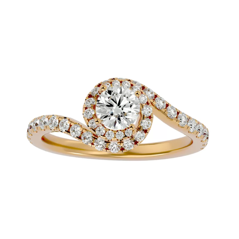 Inel de Logodna Absolute Halo Custom Gold Aur 18k Pure Diamonds - Farrah