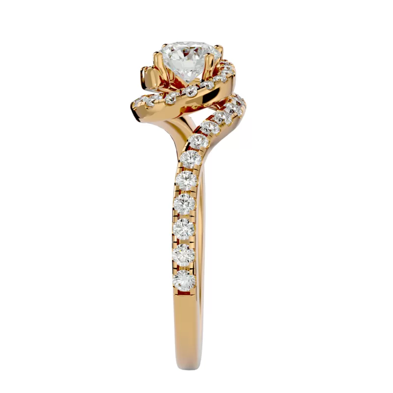 Inel de Logodna Absolute Halo Custom Gold Aur 18k Pure Diamonds - Farrah