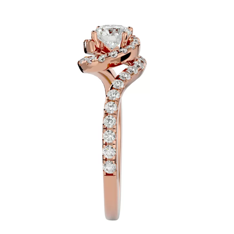 Inel de Logodna Splendid Halo Custom Rose Aur 18k Real Diamonds - Farrah