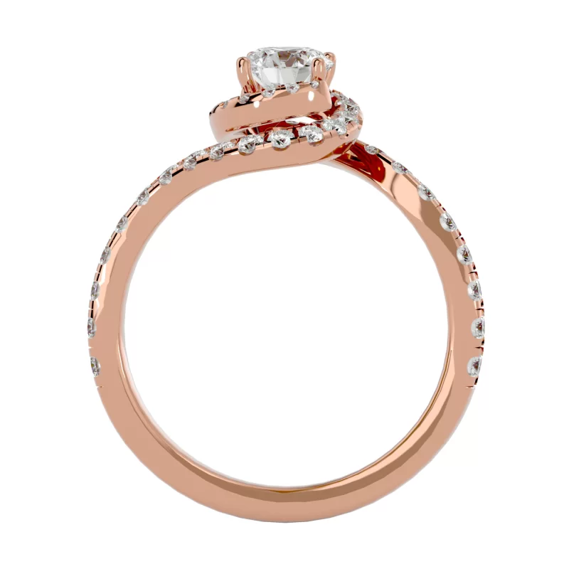 Inel de Logodna Splendid Halo Custom Rose Aur 18k Real Diamonds - Farrah