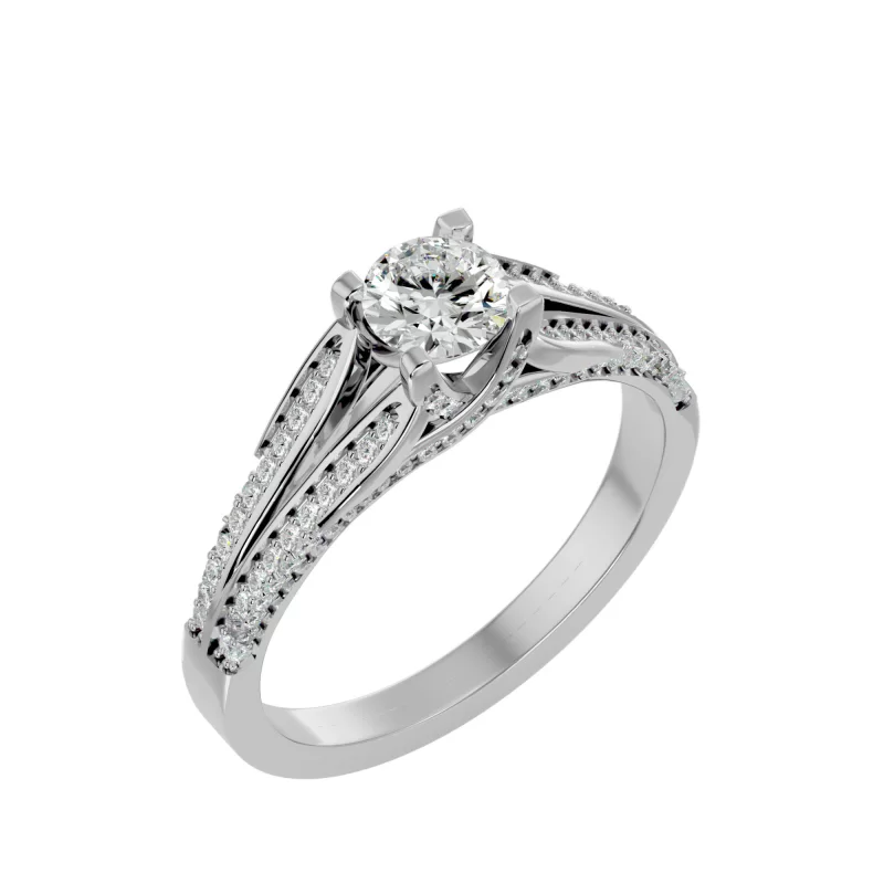 Inel de Logodna Stylish Split Shank White Aur 18k Diamante Naturale - Margaret