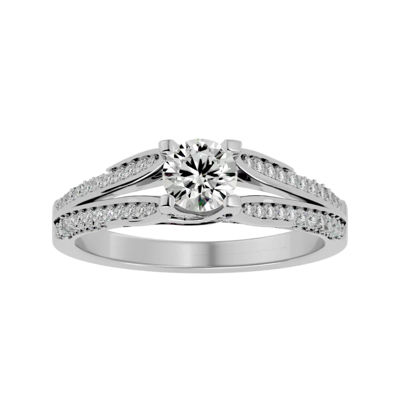 Inel de Logodna Stylish Split Shank White Aur 18k Diamante Naturale - Margaret