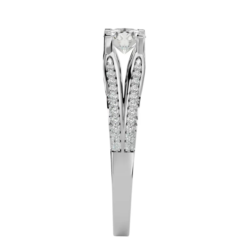 Inel de Logodna Stylish Split Shank White Aur 18k Diamante Naturale - Margaret