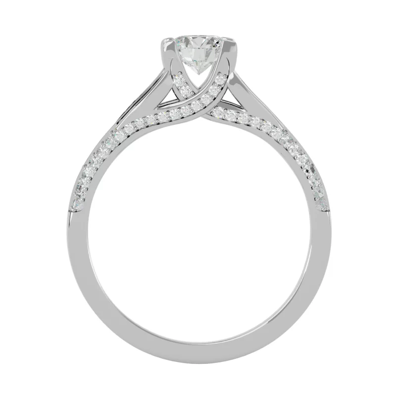 Inel de Logodna Stylish Split Shank White Aur 18k Diamante Naturale - Margaret
