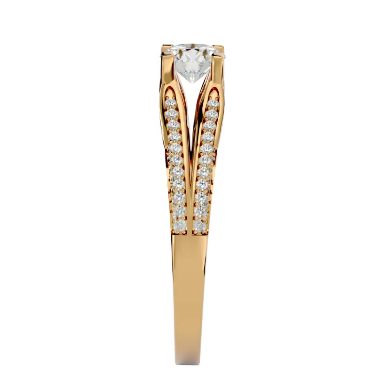 Inel de Logodna Sumptuous Split Shank White Gold 18k Diamante Naturale - Margaret