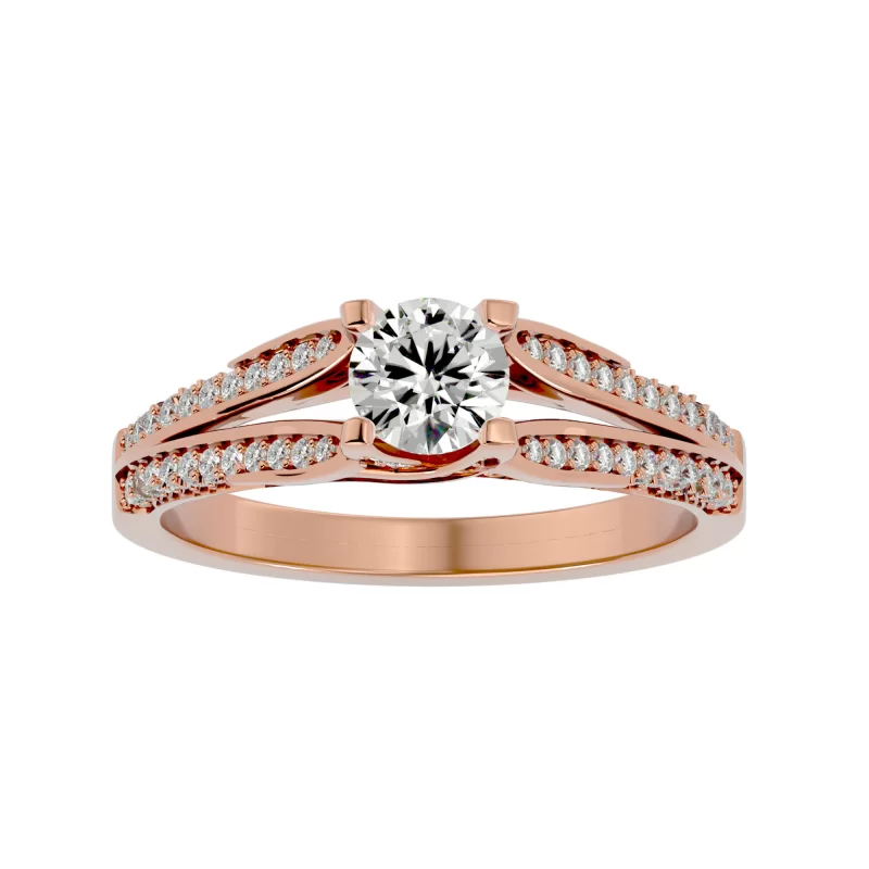Inel de Logodna Shimmering Split Shank Aur Roz 18k Real Diamonds - Margaret