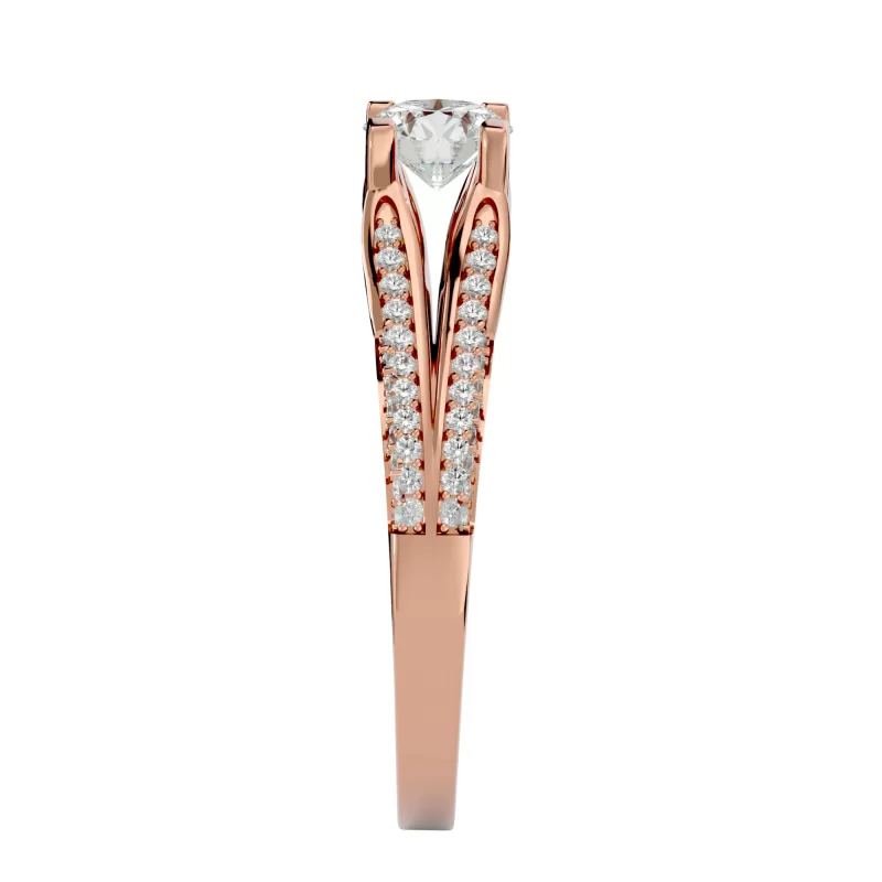 Inel de Logodna Shimmering Split Shank Aur Roz 18k Real Diamonds - Margaret