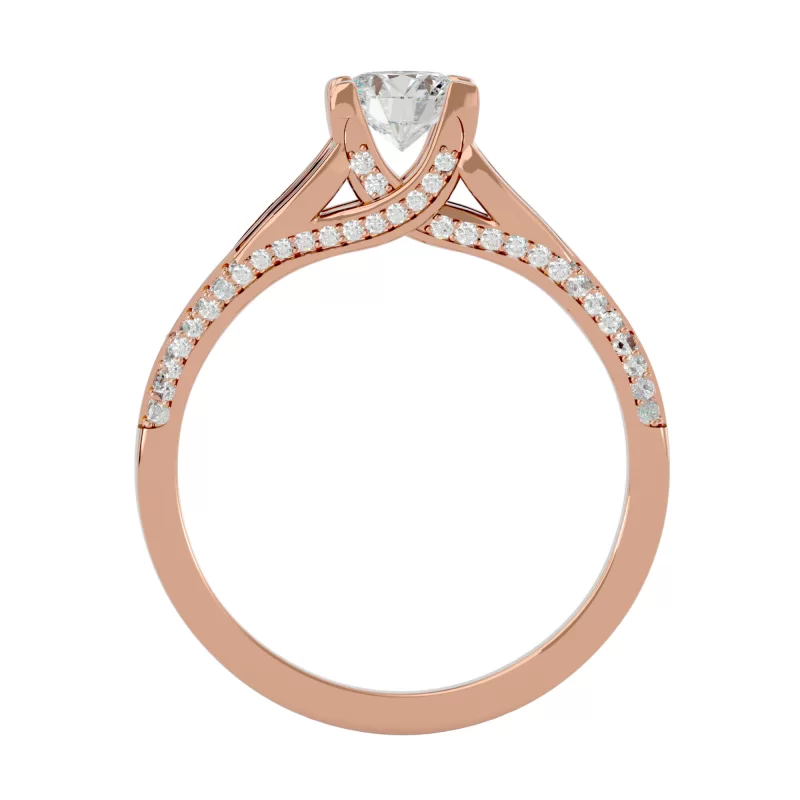 Inel de Logodna Shimmering Split Shank Aur Roz 18k Real Diamonds - Margaret