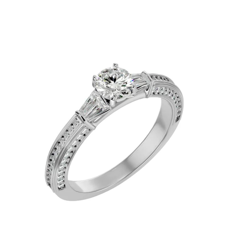 Inel de logodna Outstanding Fancy Pave Aur 18 k Alb Pure Diamonds - Angélique