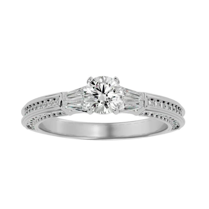 Inel de logodna Outstanding Fancy Pave Aur 18 k Alb Pure Diamonds - Angélique