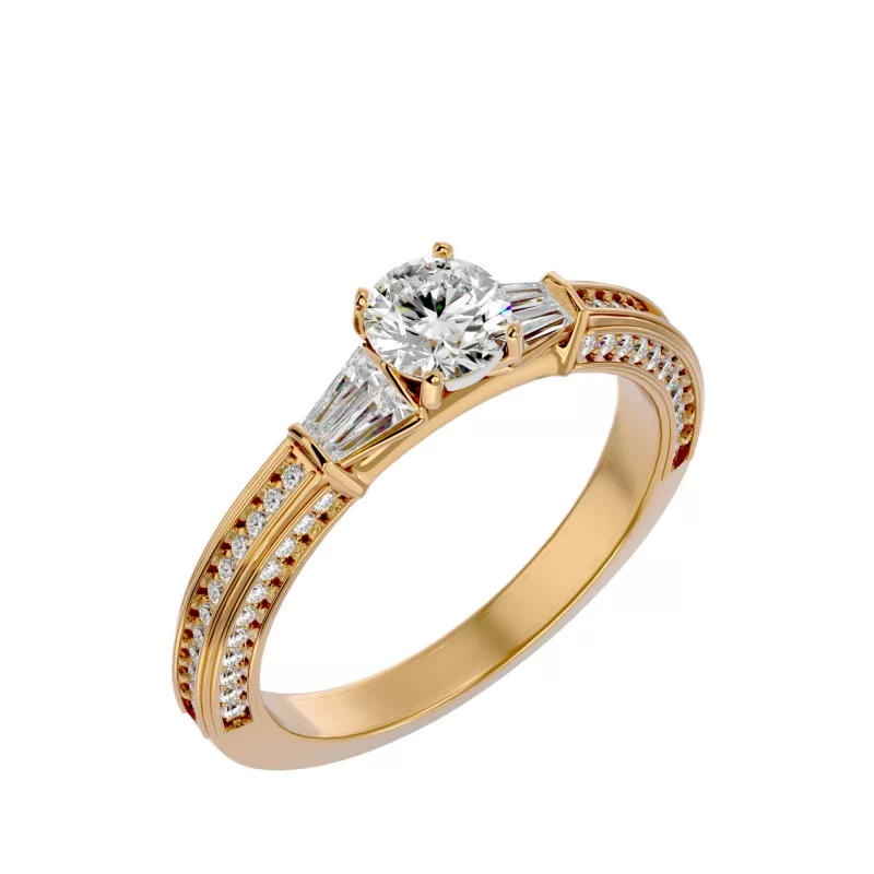 Inel de logodna Glowing Fancy Pave Aur 18 k Galben Pure Diamonds - Angélique
