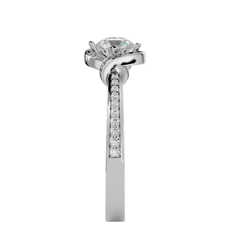 Inel de logodna Fancy Striking Halo Aur Alb 18k Diamante Naturale  - Cozette