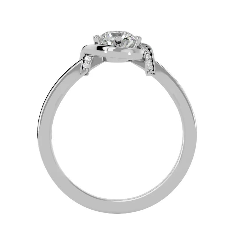 Inel de logodna Fancy Striking Halo Aur Alb 18k Diamante Naturale  - Cozette