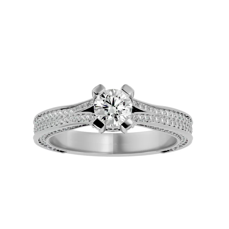 Inel de logodna Extravagant Split Shank Aur Alb 18k Diamante Naturale  - Anemona