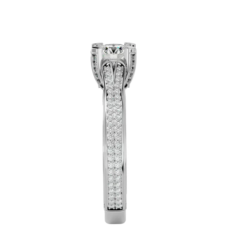 Inel de logodna Extravagant Split Shank Aur Alb 18k Diamante Naturale  - Anemona