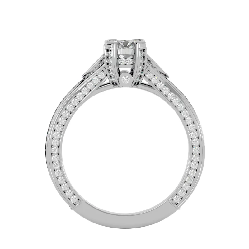 Inel de logodna Extravagant Split Shank Aur Alb 18k Diamante Naturale  - Anemona