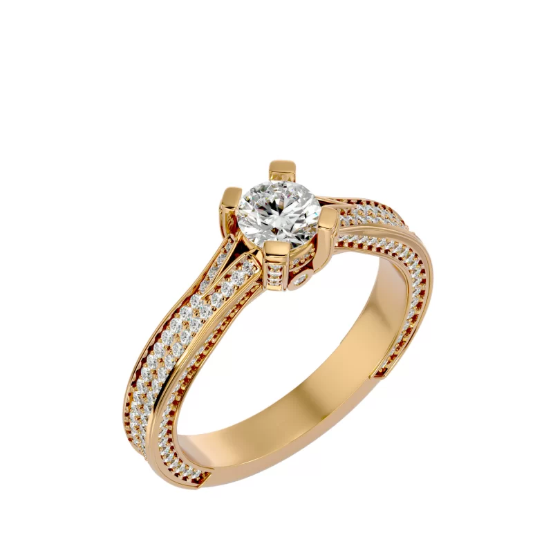 Inel de logodna Mesmerizing Split Shank Gold Aur 18k Pure Diamonds  - Anemona