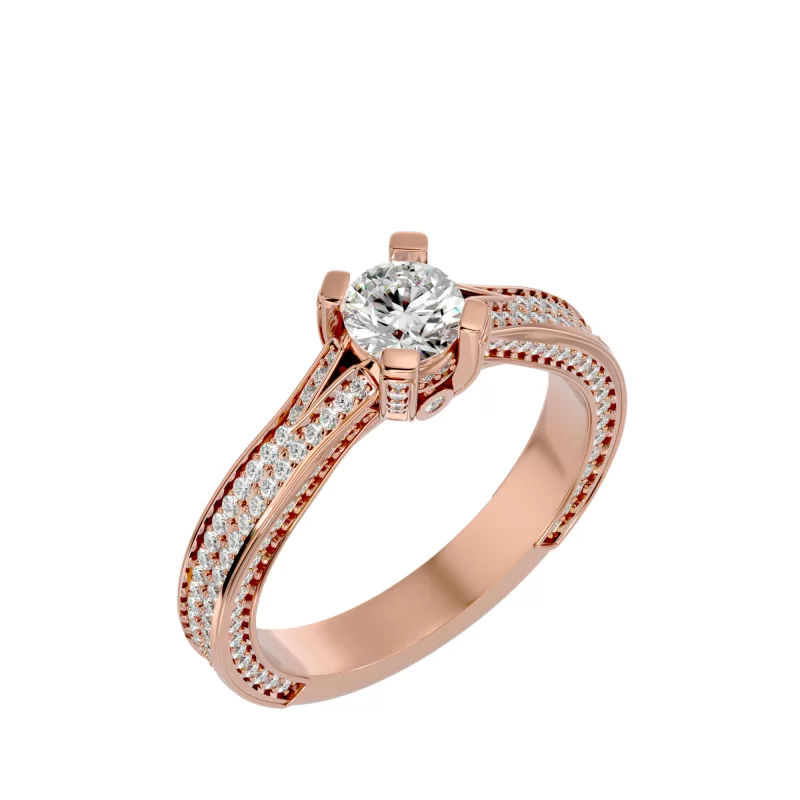 Inel de logodna Charming Split Shank Rose Aur 18k Real Diamonds  - Anemona