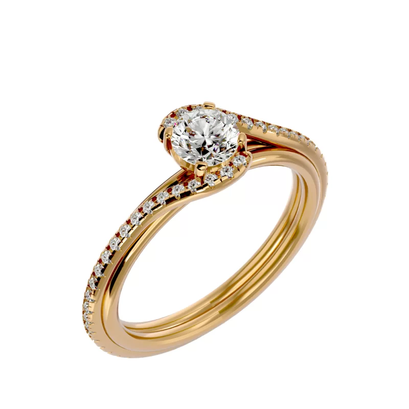 Inel de logodna Distinguished Art deco Custom Aur Galben 18k Pure Diamonds  - Carina