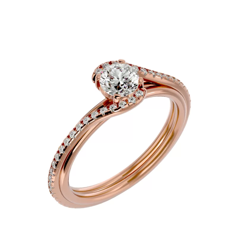 Inel de logodna Impressive Art deco Custom Aur Roz 18k Real Diamonds  - Carina