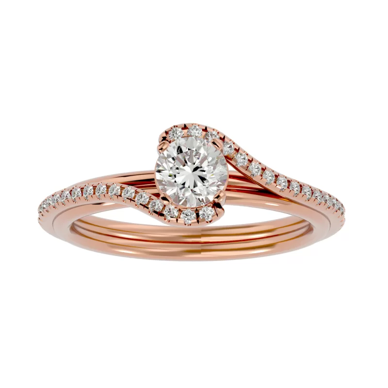 Inel de logodna Impressive Art deco Custom Aur Roz 18k Real Diamonds  - Carina