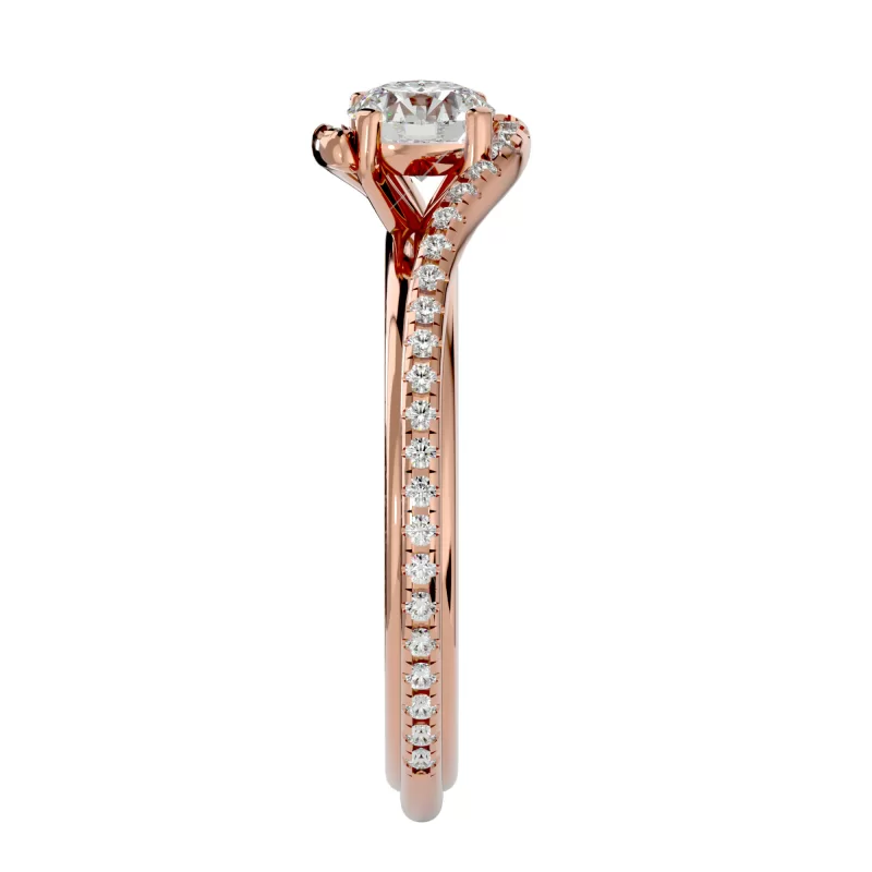 Inel de logodna Impressive Art deco Custom Aur Roz 18k Real Diamonds  - Carina