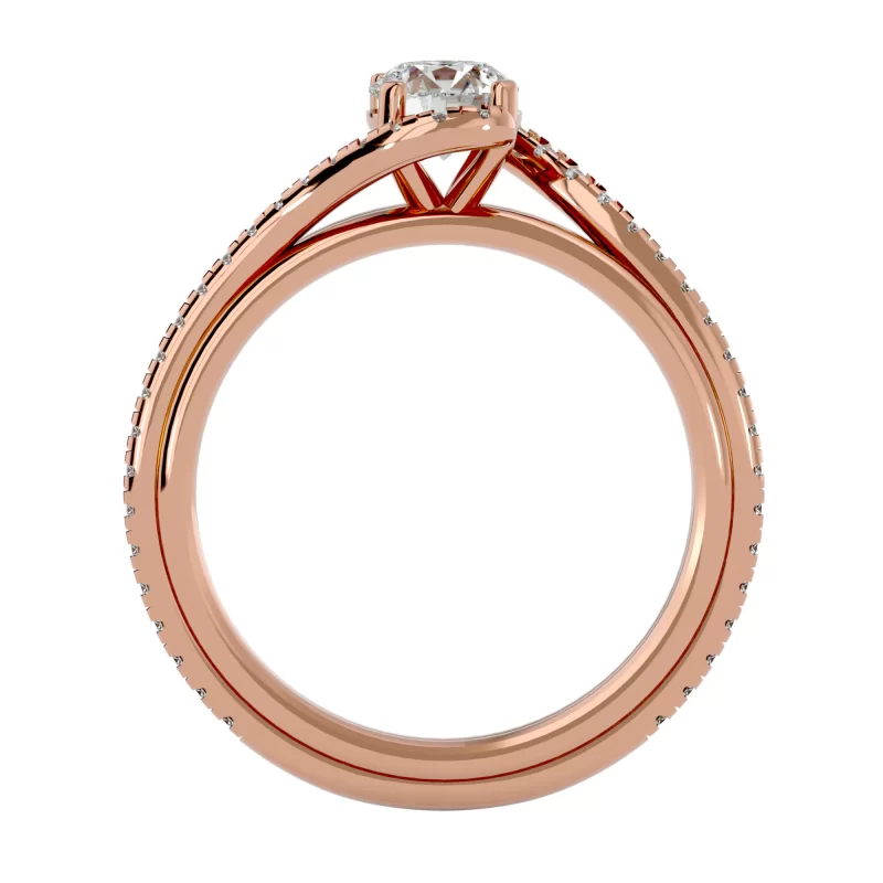 Inel de logodna Impressive Art deco Custom Aur Roz 18k Real Diamonds  - Carina