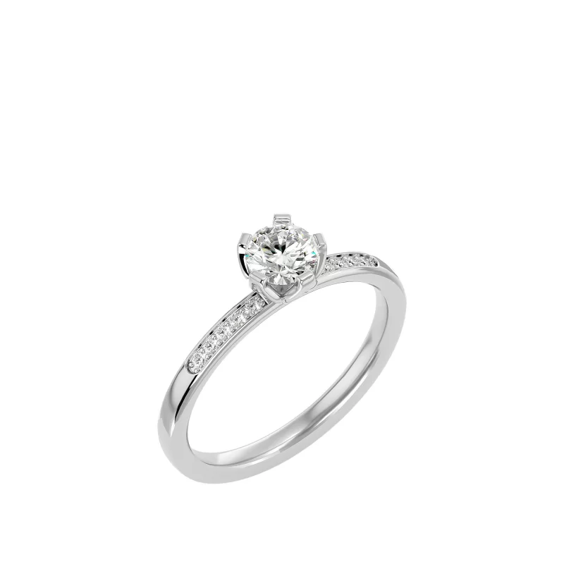 Inel de logodna Feeric Fancy Pave Aur Alb 18k Diamante Naturale  - Natalie