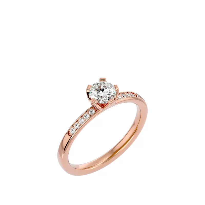 Inel de logodna Seducator Fancy Pave Aur Roz 18k Diamante Naturale  - Natalie