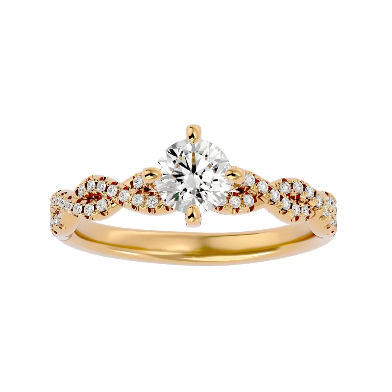 Inel de logodna Uimitor Vintage Aur Galben 18k Genuine Diamonds  - Ilona