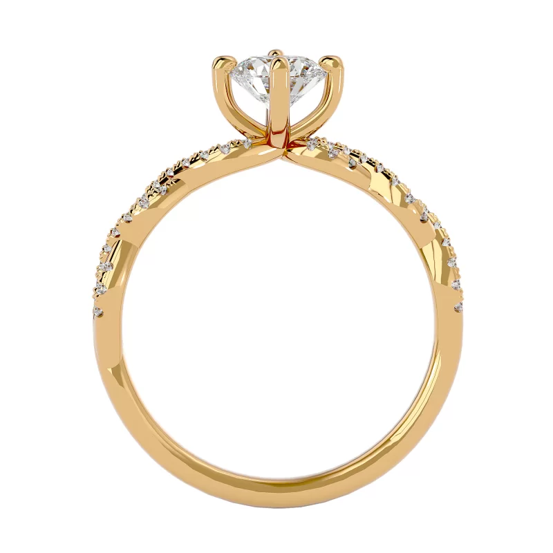 Inel de logodna Uimitor Vintage Aur Galben 18k Genuine Diamonds  - Ilona