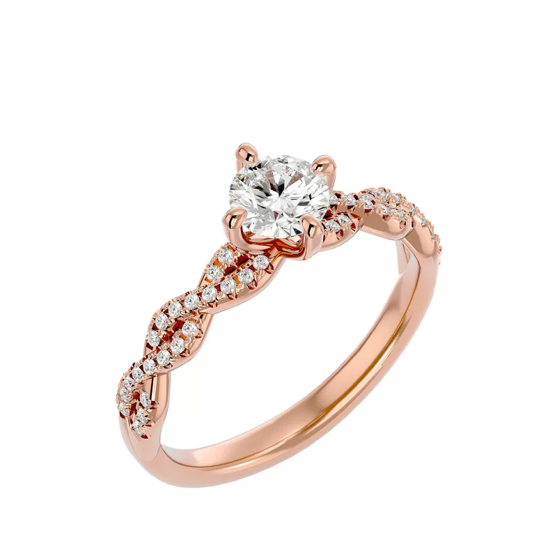 Inel de logodna Pretios Vintage Rose Aur 18k Diamante Naturale  - Ilona